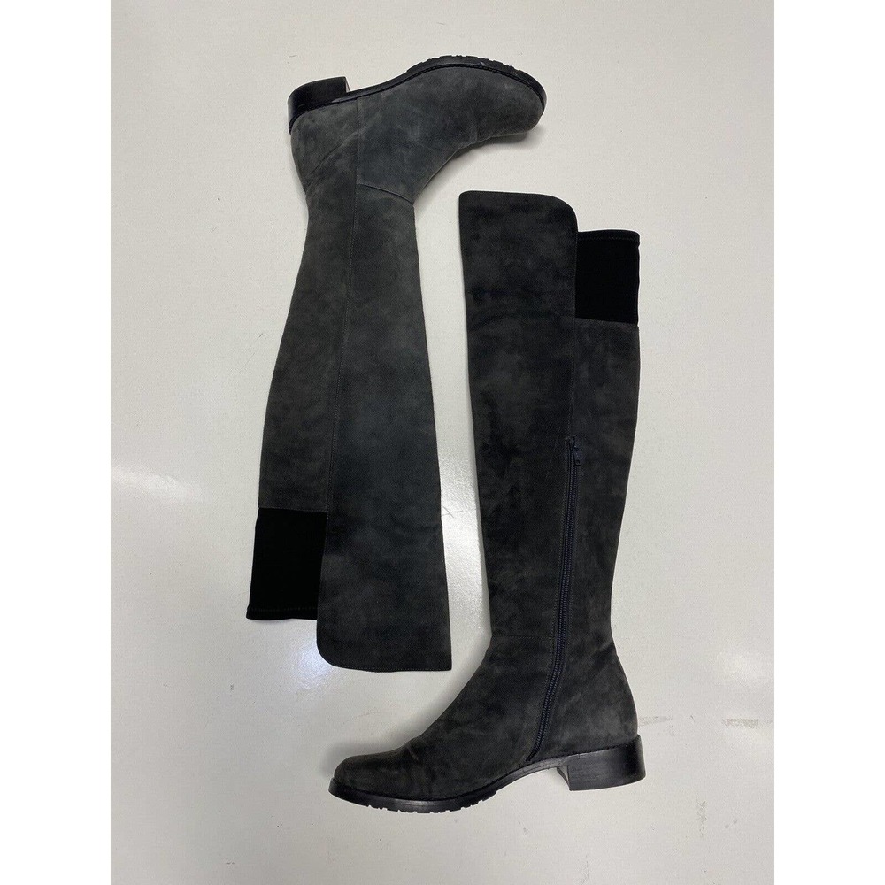 Stuart Weitzman Over The Knee Boot Slate Gray Sue… - image 5